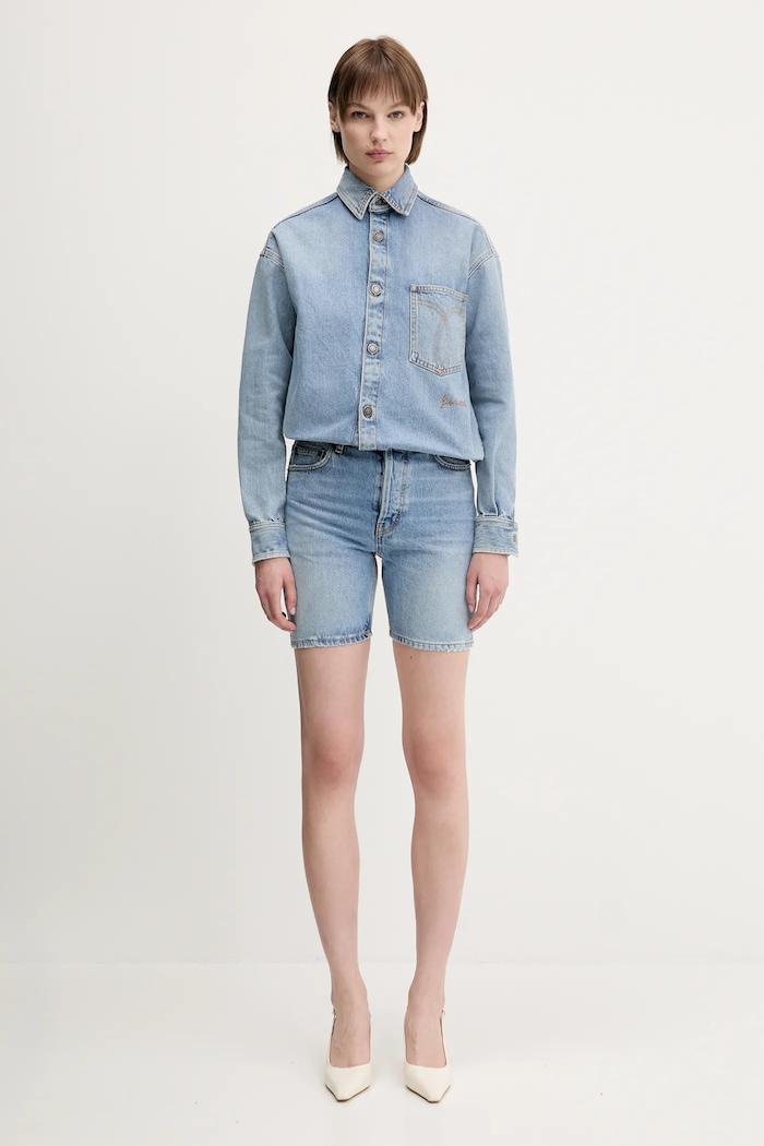 Fiorucci denim shirt Open Back Embroidered Denim W02SMDSI390DN01DN01