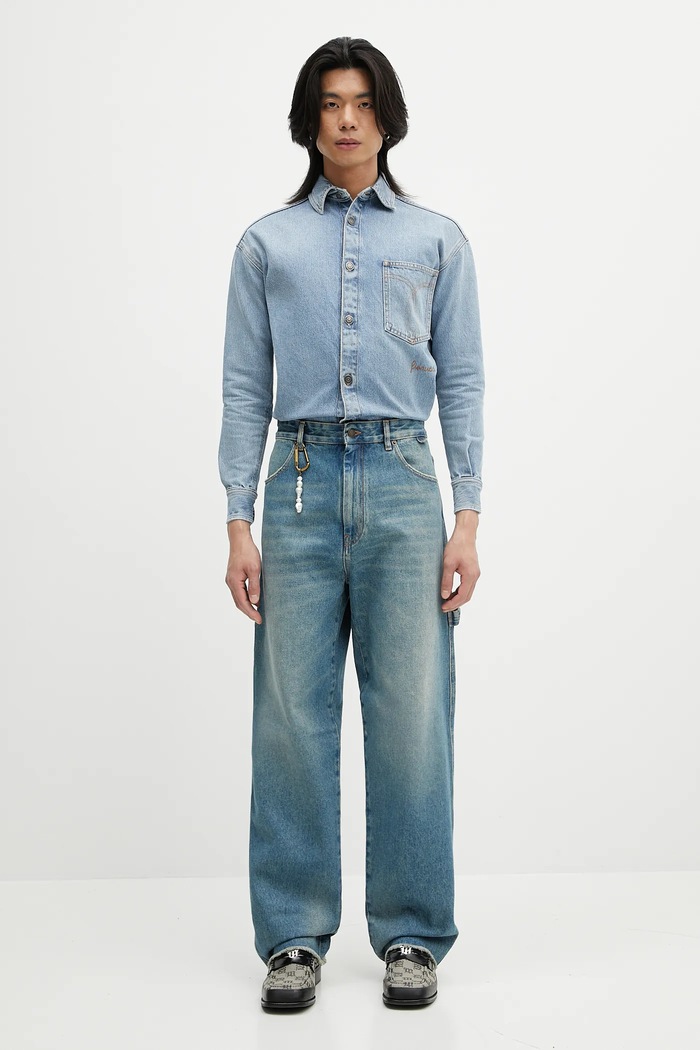 Fiorucci denim shirt Open Back Embroidered Denim W02SMDSI390DN01DN01