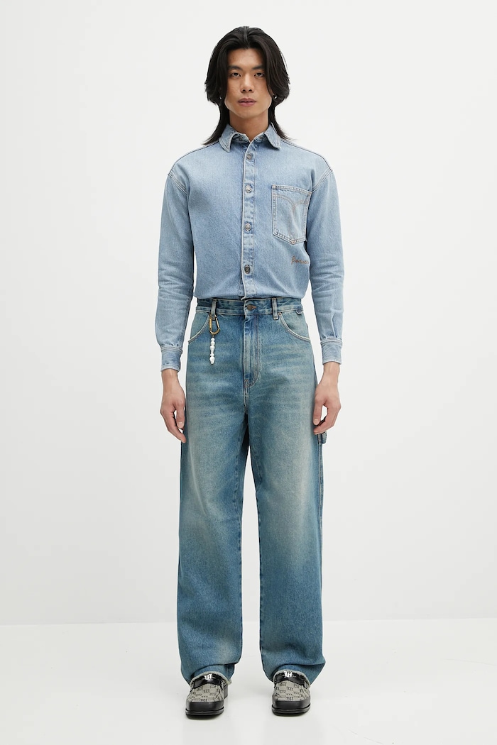 Fiorucci denim shirt Open Back Embroidered Denim W02SMDSI390DN01DN01