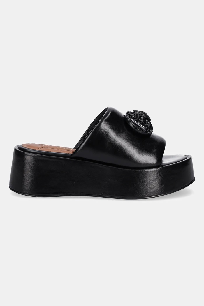 Kurt Geiger London Slapi de piele Chelsea Flatform Mule Dr 3940900109.BLACK negru SS25