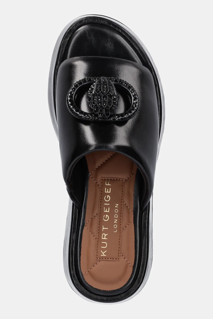 Slapi de piele Chelsea Flatform Mule Dr Kurt Geiger London 3940900109.BLACK negru