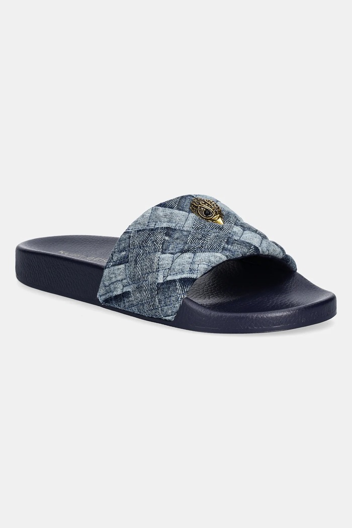 Kurt Geiger London klapki Meena Eagle tekstylny niebieski 7400288669.DENIM