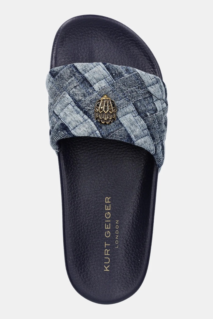 Kurt Geiger London klapki Meena Eagle niebieski 7400288669.DENIM