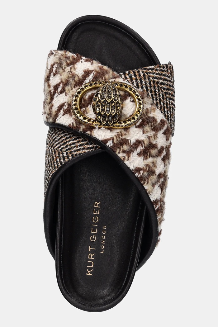 Pantofle Kurt Geiger London Chelsea Cross Strap Dr béžová 3973139609.BROWN