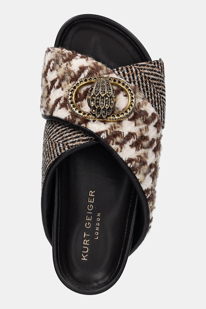 Pantofle Kurt Geiger London Chelsea Cross Strap Dr béžová 3973139609.BROWN