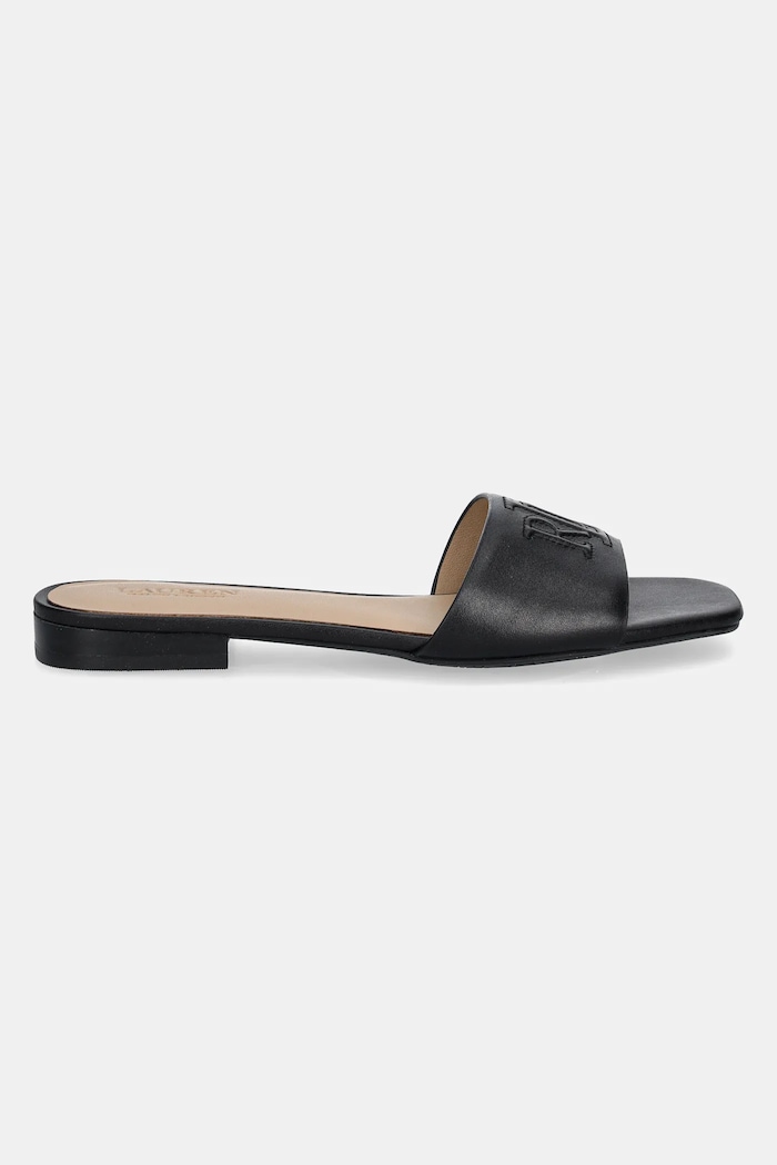 Kožené šľapky Lauren Ralph Lauren Everley Sld 802959142001.001 čierna SS26