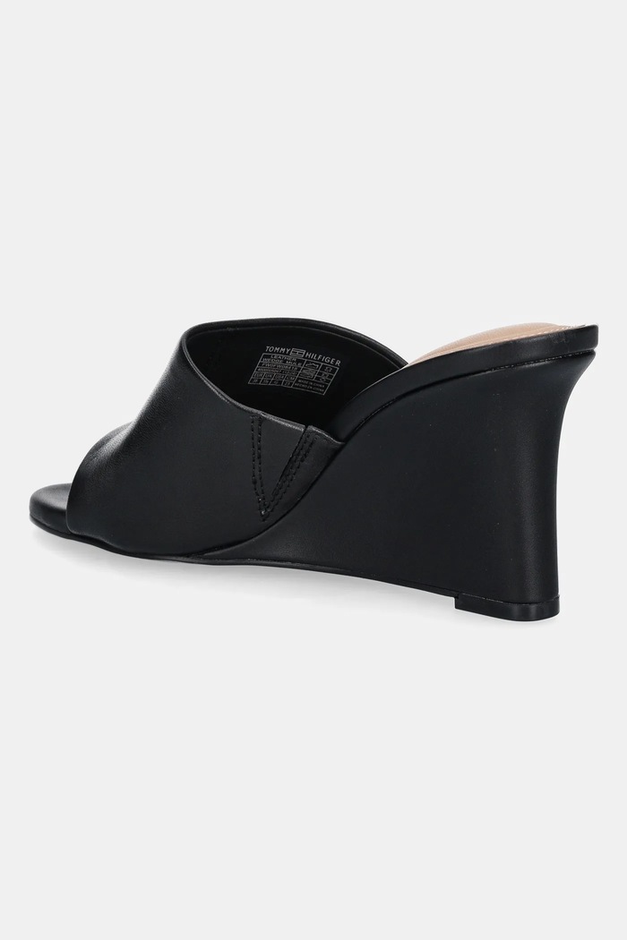 Παπούτσια Παντόφλες Tommy Hilfiger LEATHER WEDGE MULE FW0FW08418 μαύρο