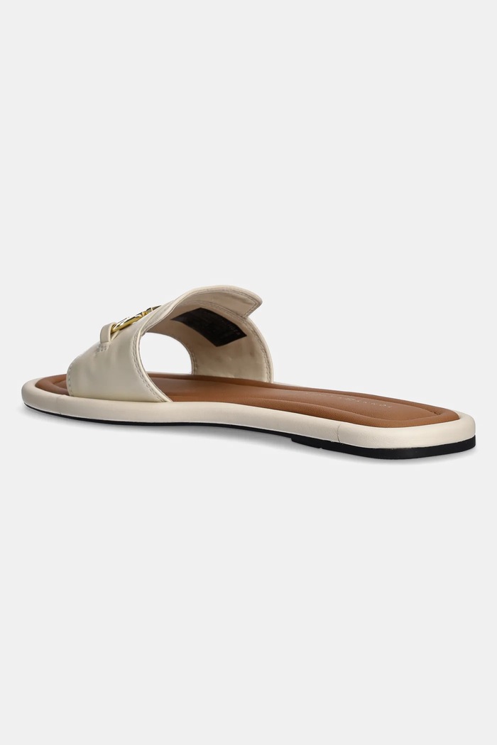 Boty Kožené pantofle Tommy Hilfiger LEATHER HORSEBIT MULE FW0FW08420 béžová