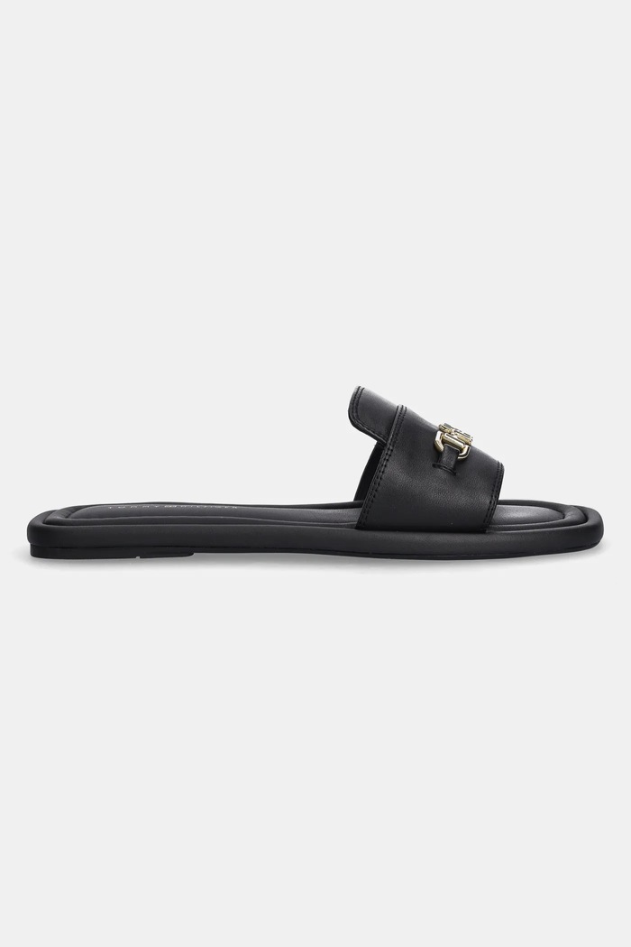 Tommy Hilfiger klapki skórzane LEATHER HORSEBIT MULE FW0FW08420 czarny SS25