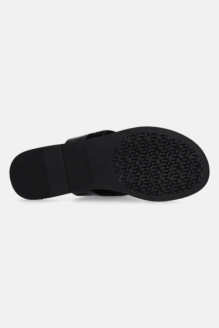 Kožené žabky Tommy Hilfiger MIXED LEATHER HORSEBIT THONG černá FW0FW08506