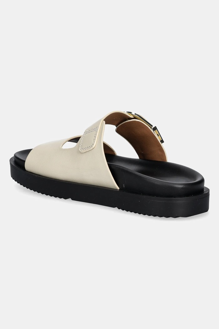 Παπούτσια Δερμάτινες παντόφλες Tommy Hilfiger LEATHER SPORTY MULE FW0FW08512 μπεζ