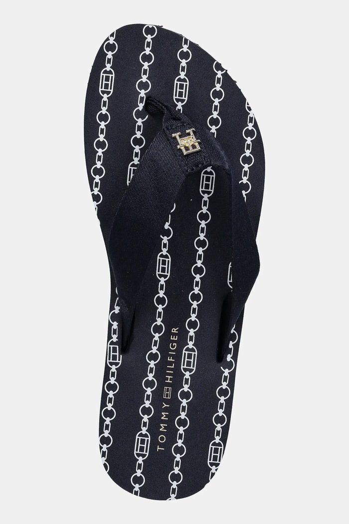 Tommy Hilfiger japonki TH CHAIN PRINT BEACH SANDAL granatowy FW0FW08514