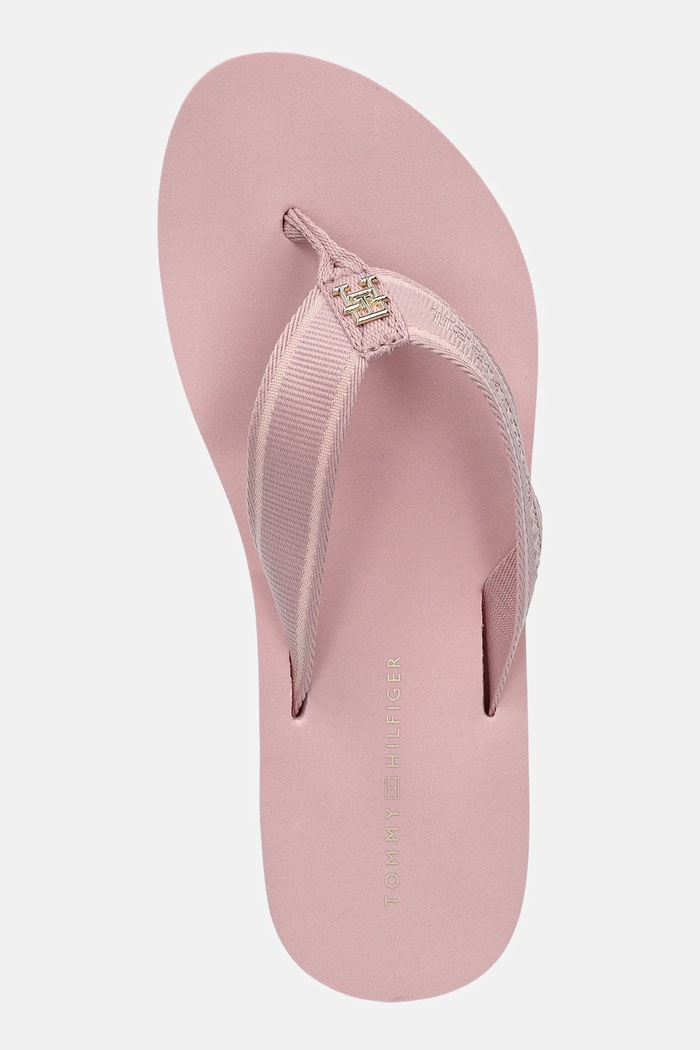 Șlapi HILFIGER WEBBING BEACH SANDAL Tommy Hilfiger FW0FW08515 roz