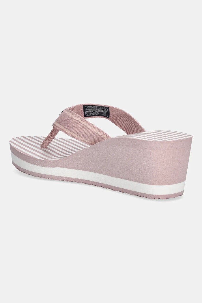 Boty Žabky Tommy Hilfiger TH STRIPES WEDGE BEACH SANDAL FW0FW08521 růžová