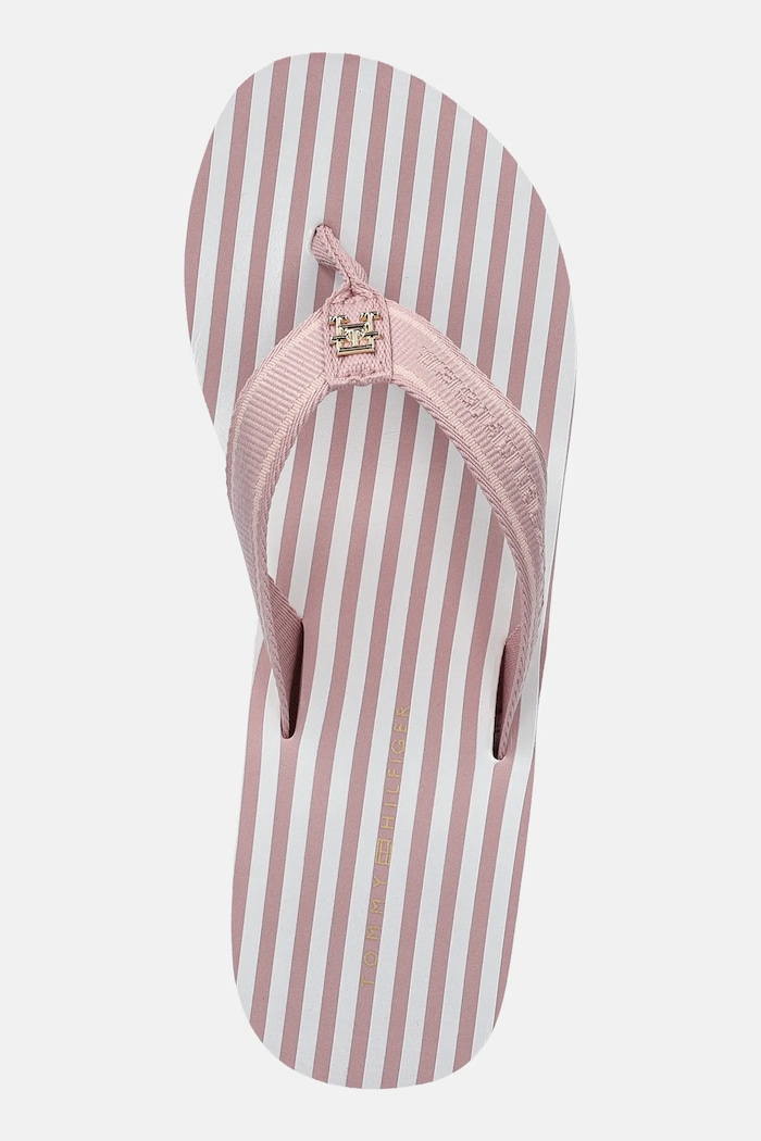 Žabky Tommy Hilfiger TH STRIPES WEDGE BEACH SANDAL růžová FW0FW08521