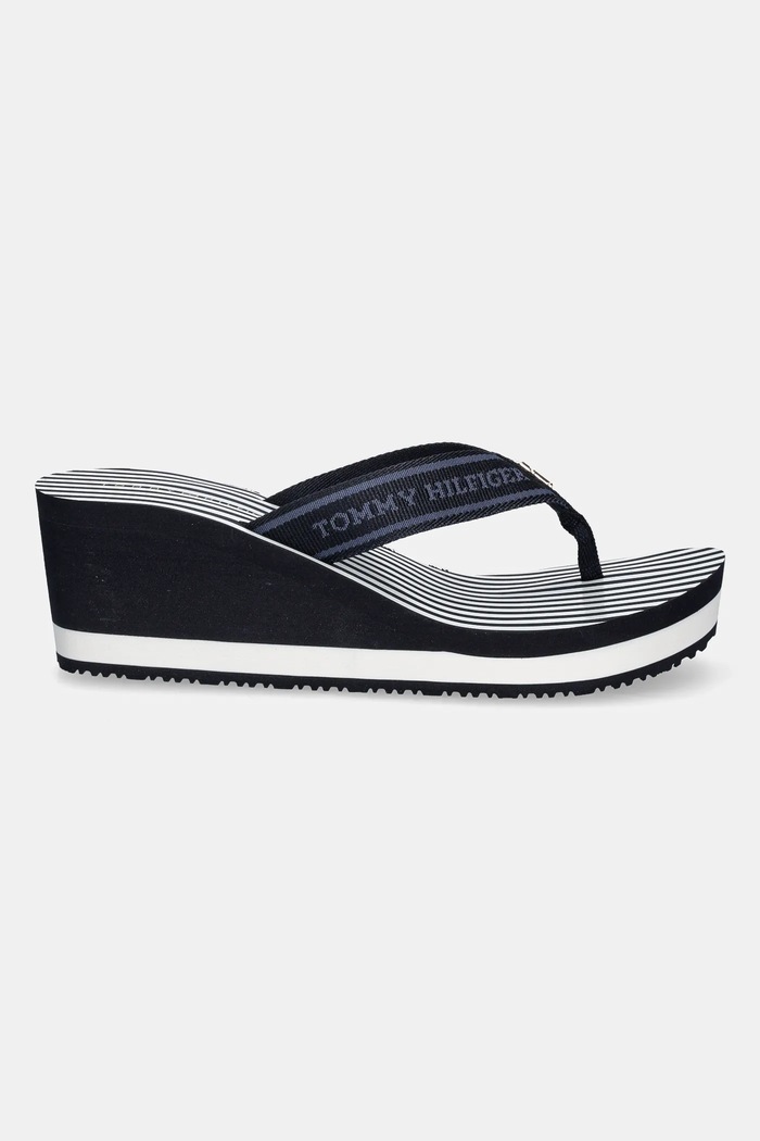 Tommy Hilfiger japonki TH STRIPES WEDGE BEACH SANDAL FW0FW08521 granatowy SS25