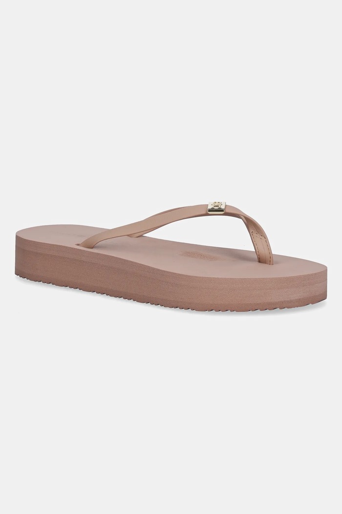Tommy Hilfiger flip-flop ELEVATED CHIC BEACH SANDAL szintetikus bézs FW0FW08523