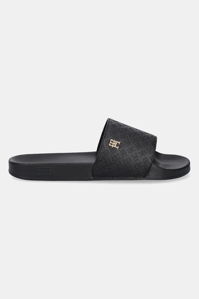 Tommy Hilfiger klapki TH MONOGRAM POOLSIDE FW0FW08525 czarny SS25