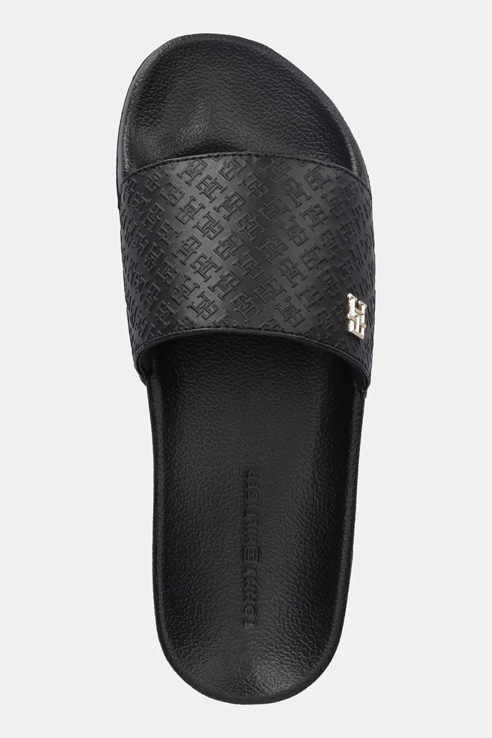 Tommy Hilfiger klapki TH MONOGRAM POOLSIDE czarny FW0FW08525