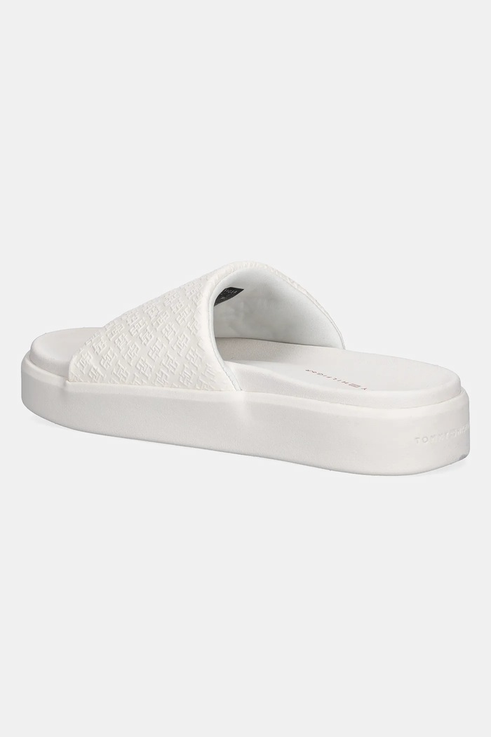 Obuwie Tommy Hilfiger klapki PLATFORM MONOGRAM POOLSLIDE FW0FW08526 biały
