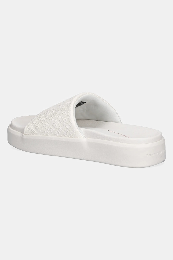 Obuwie Tommy Hilfiger klapki PLATFORM MONOGRAM POOLSLIDE FW0FW08526 biały