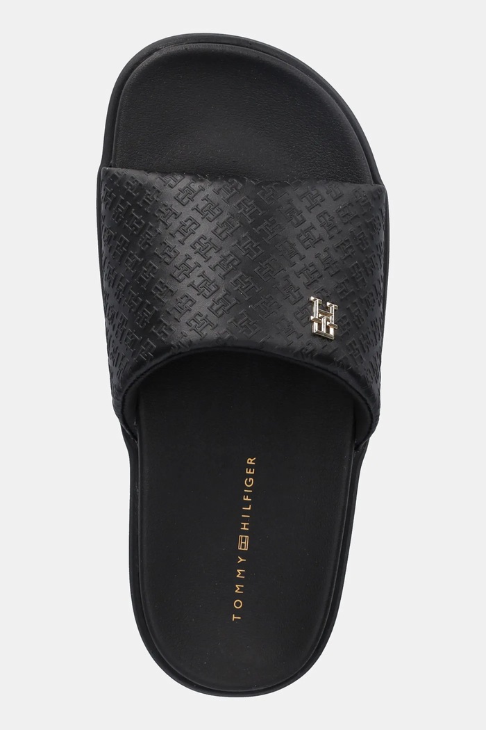 Tommy Hilfiger klapki PLATFORM MONOGRAM POOLSLIDE czarny FW0FW08526