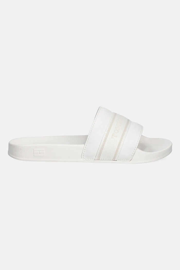 Tommy Hilfiger klapki HILFIGER POOLSIDE WITH WEBBING FW0FW08529 biały SS25
