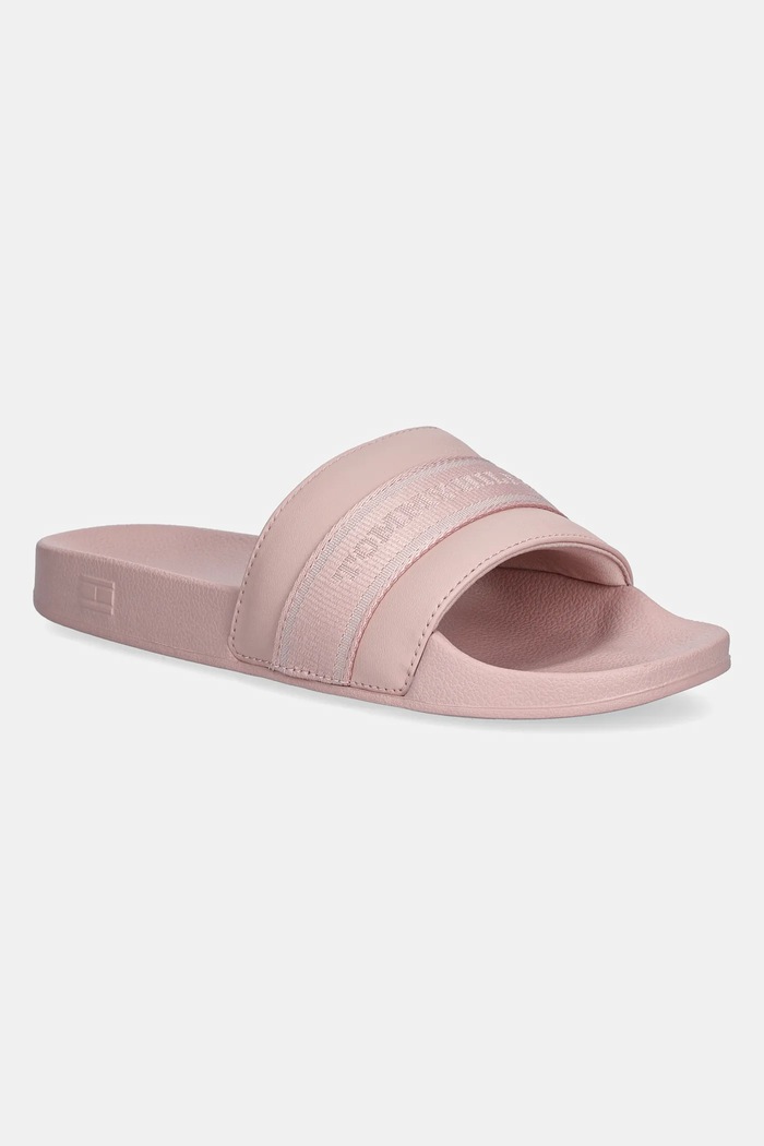 Tommy Hilfiger klapki HILFIGER POOLSIDE WITH WEBBING syntetyczny różowy FW0FW08529
