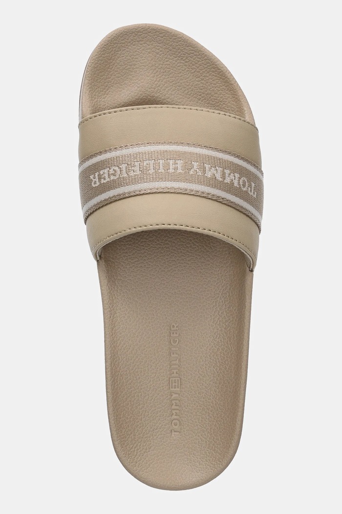 Obuwie Tommy Hilfiger klapki HILFIGER POOLSIDE WITH WEBBING FW0FW08529 beżowy