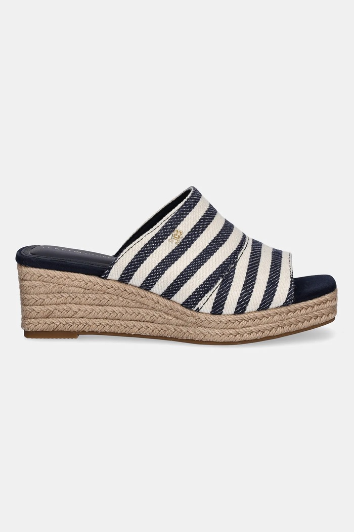 Tommy Hilfiger klapki NAUTICAL STRIPES ESPADRILLE MULE FW0FW08666 granatowy SS25