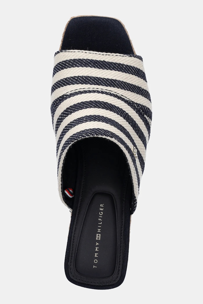 Tommy Hilfiger klapki NAUTICAL STRIPES ESPADRILLE MULE granatowy FW0FW08666