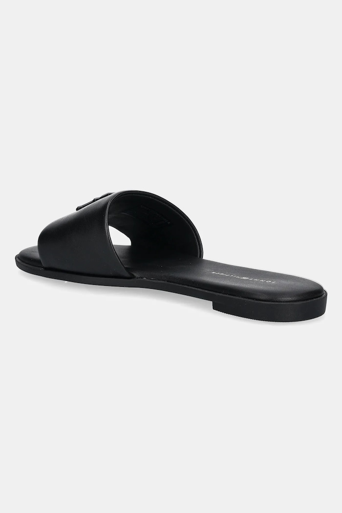 Obuwie Tommy Hilfiger klapki skórzane TH LOGO HARDWARE LEATHER MULE FW0FW08806 czarny