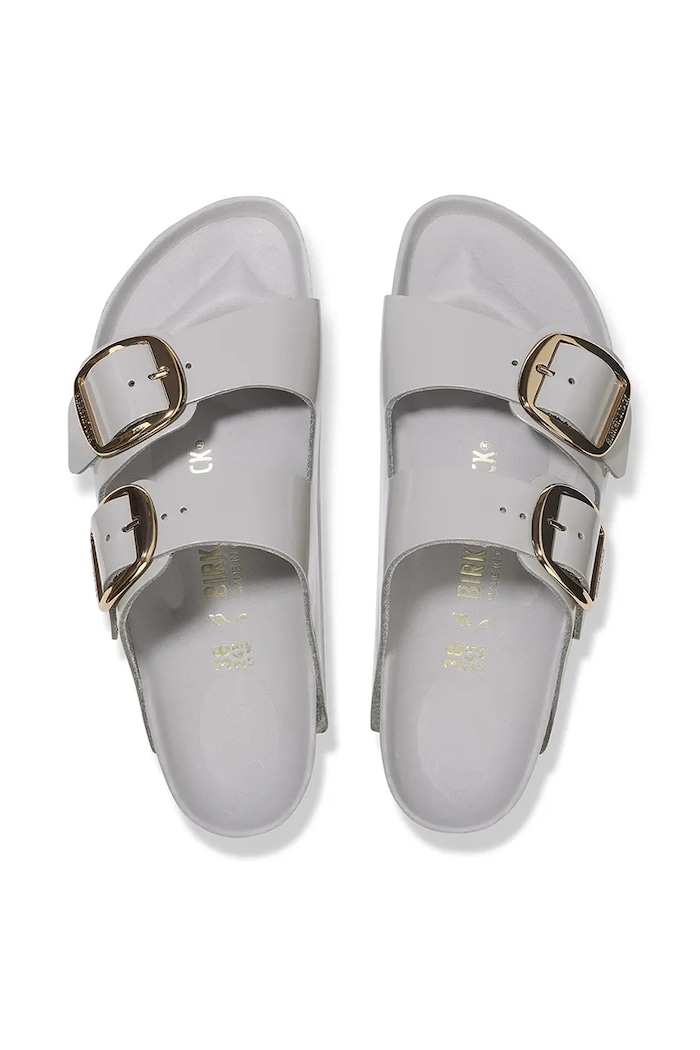 Birkenstock ciabatte slide in pelle Arizona Big Buckle 1029391 grigio