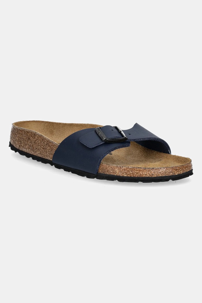 Pantofle Birkenstock Madrid Birko-Flor bez podpatku námořnická modř 1029797