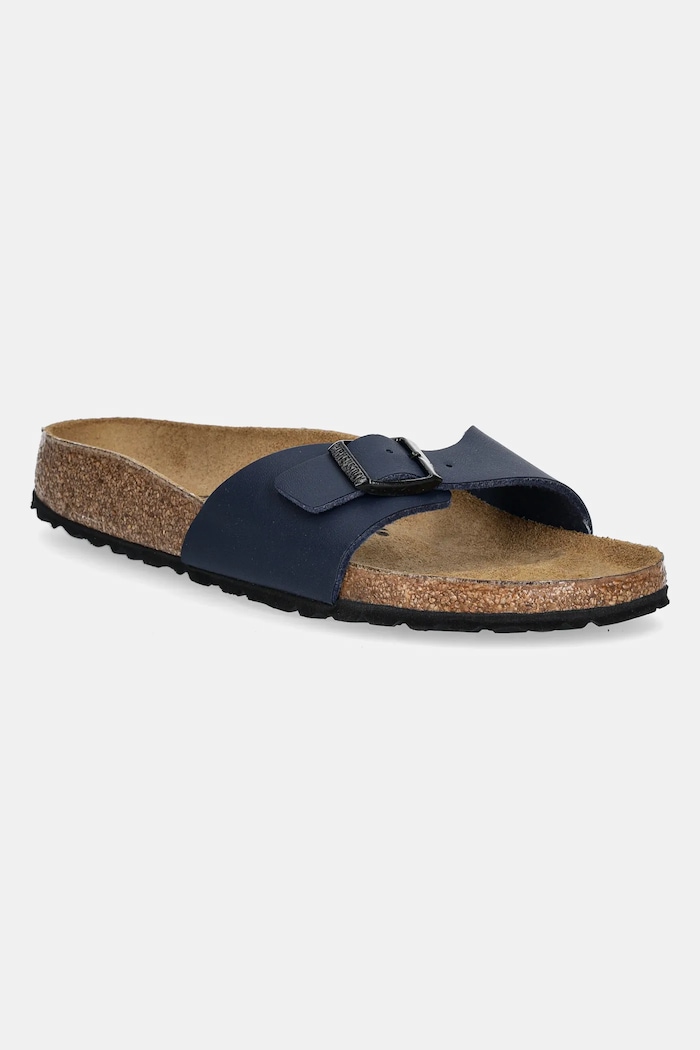 Pantofle Birkenstock Madrid Birko-Flor bez podpatku námořnická modř 1029797
