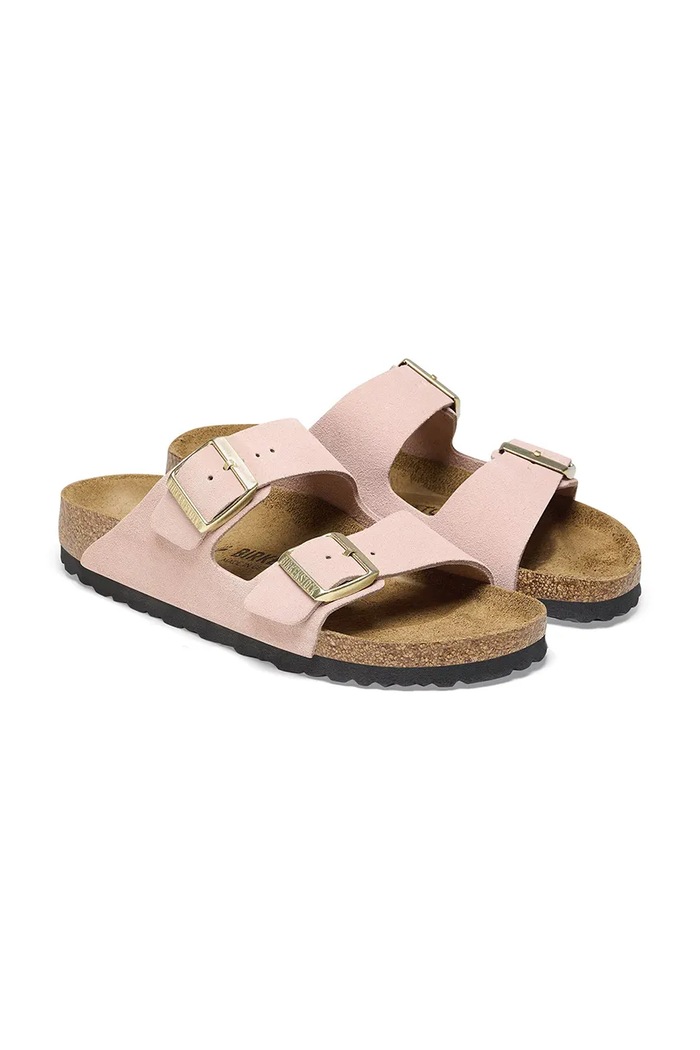 Birkenstock klapki zamszowe Arizona różowy 1026170
