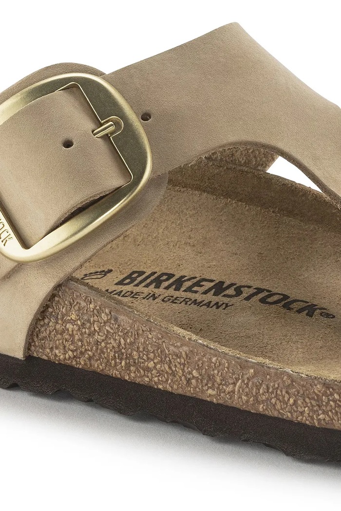 Obuwie Birkenstock japonki nubukowe Gizeh Big Buckle 1024007 beżowy