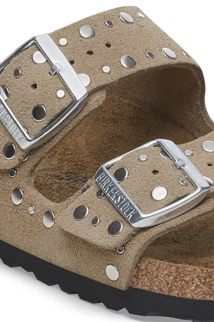 Obuwie Birkenstock klapki zamszowe Arizona Rivet 1029390 brązowy