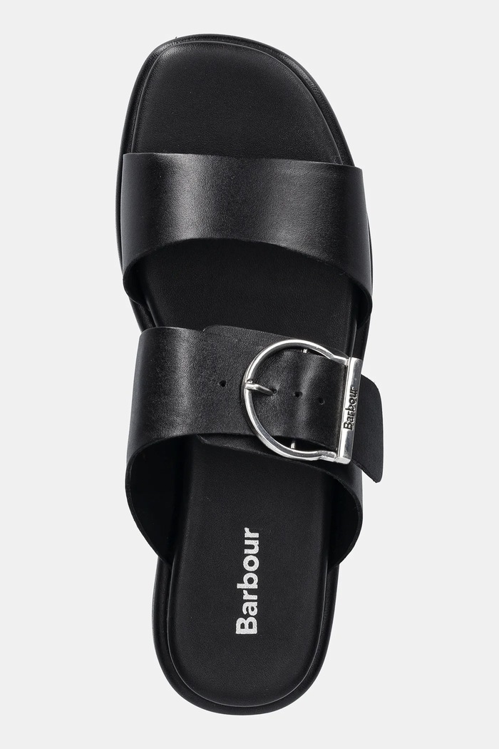 Kožené šľapky Barbour Adele čierna LFO0761BK51