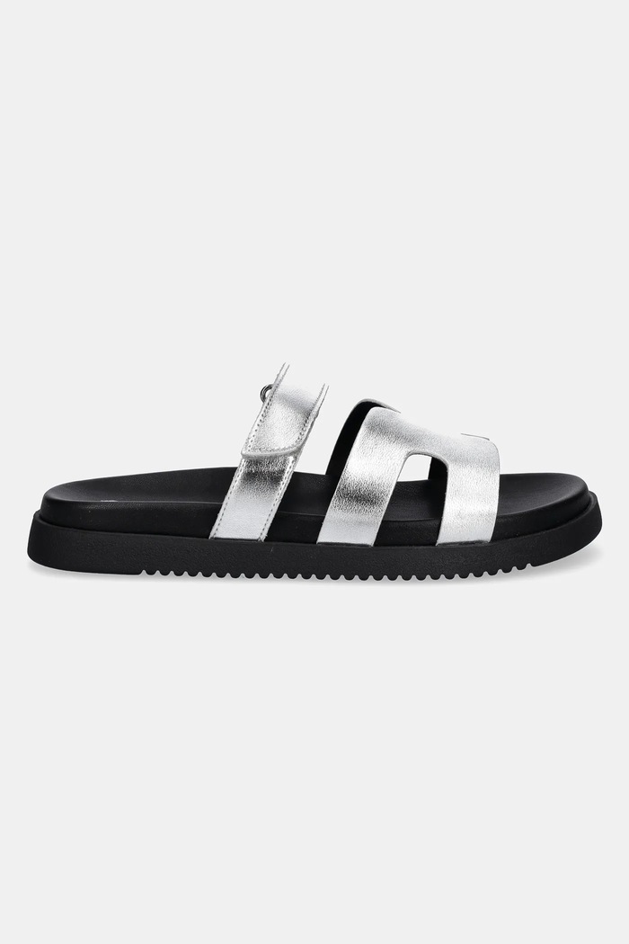 Steve Madden bőr papucs Missile SM11003028.915 ezüst SS25