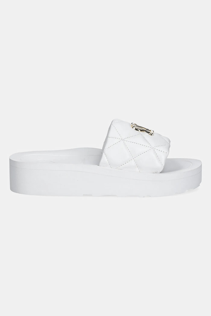 Love Moschino klapki skórzane JA28014I1MIE0100 biały SS25