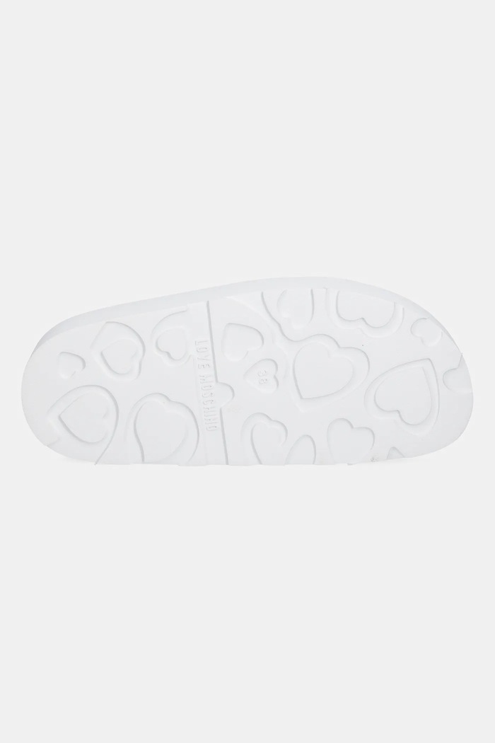 Love Moschino klapki skórzane JA28014I1MIE0100 biały