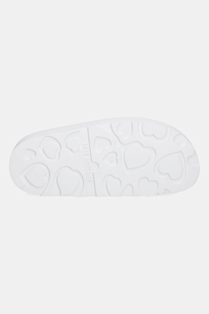 Love Moschino klapki skórzane JA28014I1MIE0100 biały