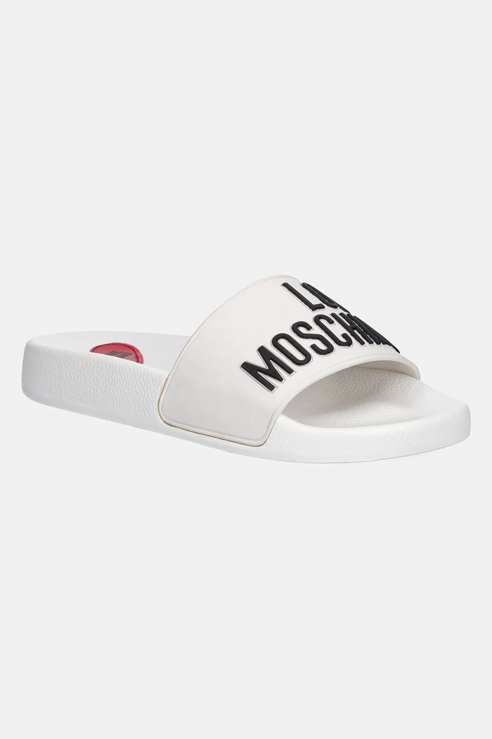Παντόφλες Love Moschino φλατ λευκό JA28052G1MI14100
