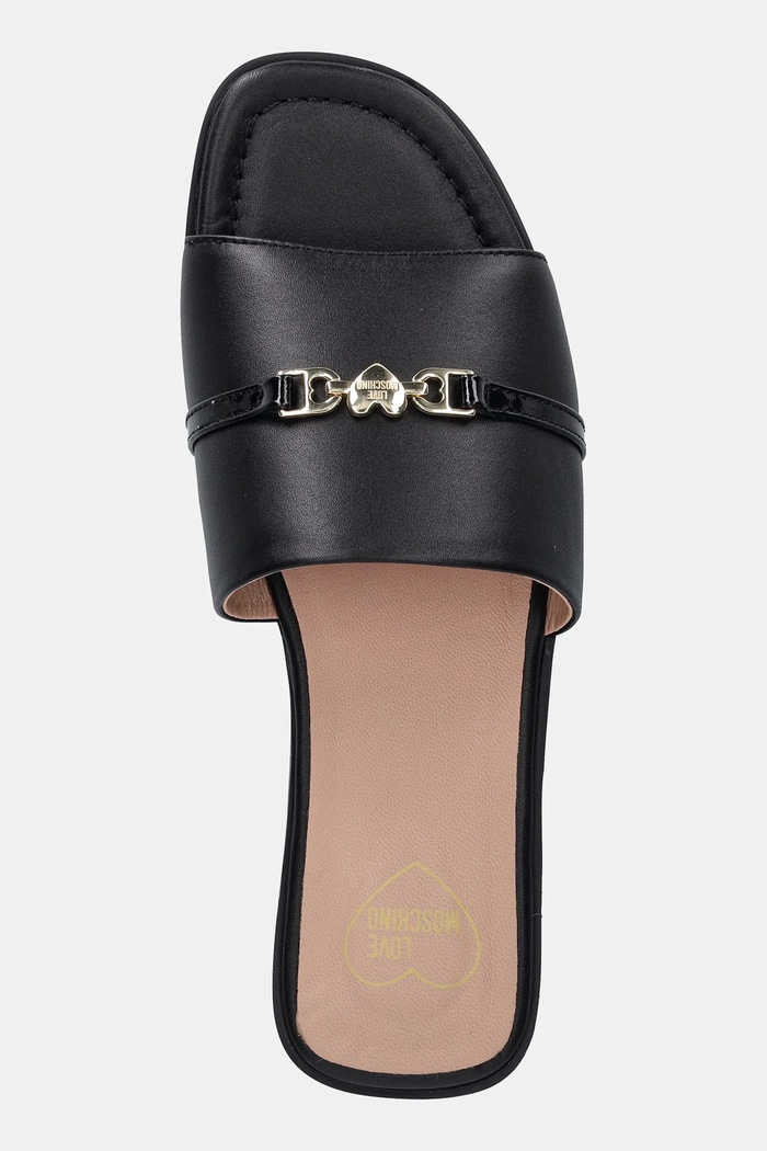 Kožené pantofle Love Moschino černá JA28082G1MIA400A