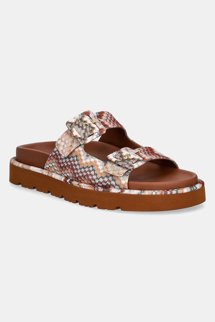 Παντόφλες Missoni Clea φλατ καφέ MWF111.064