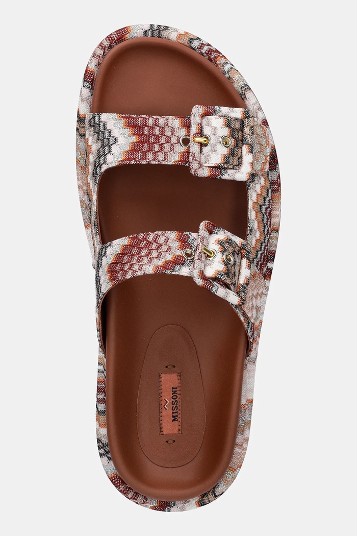 Παντόφλες Missoni Clea καφέ MWF111.064