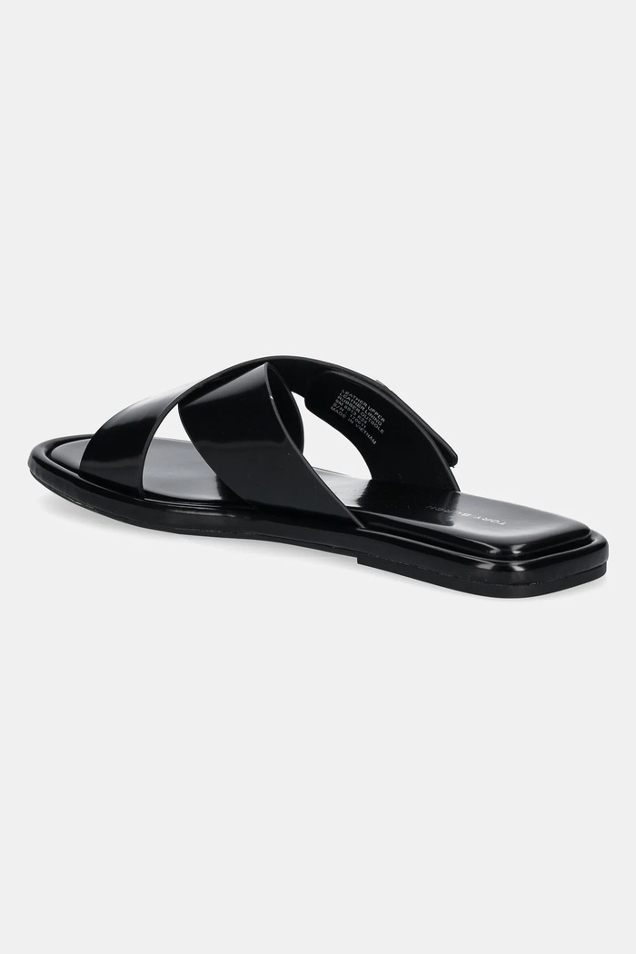 Παπούτσια Δερμάτινες παντόφλες Tory Burch T Lock Cross Band Slide 170611.006 μαύρο