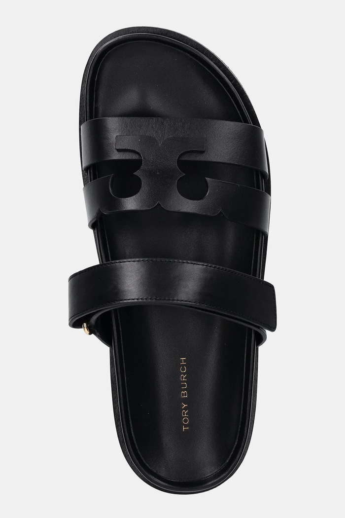 Tory Burch ciabatte slide in pelle Ines Sport nero 161636.006