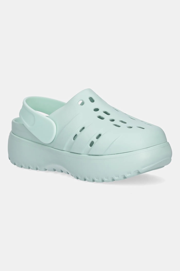 Šľapky adidas Adilette Clog Platform plochý tyrkysová JR2625